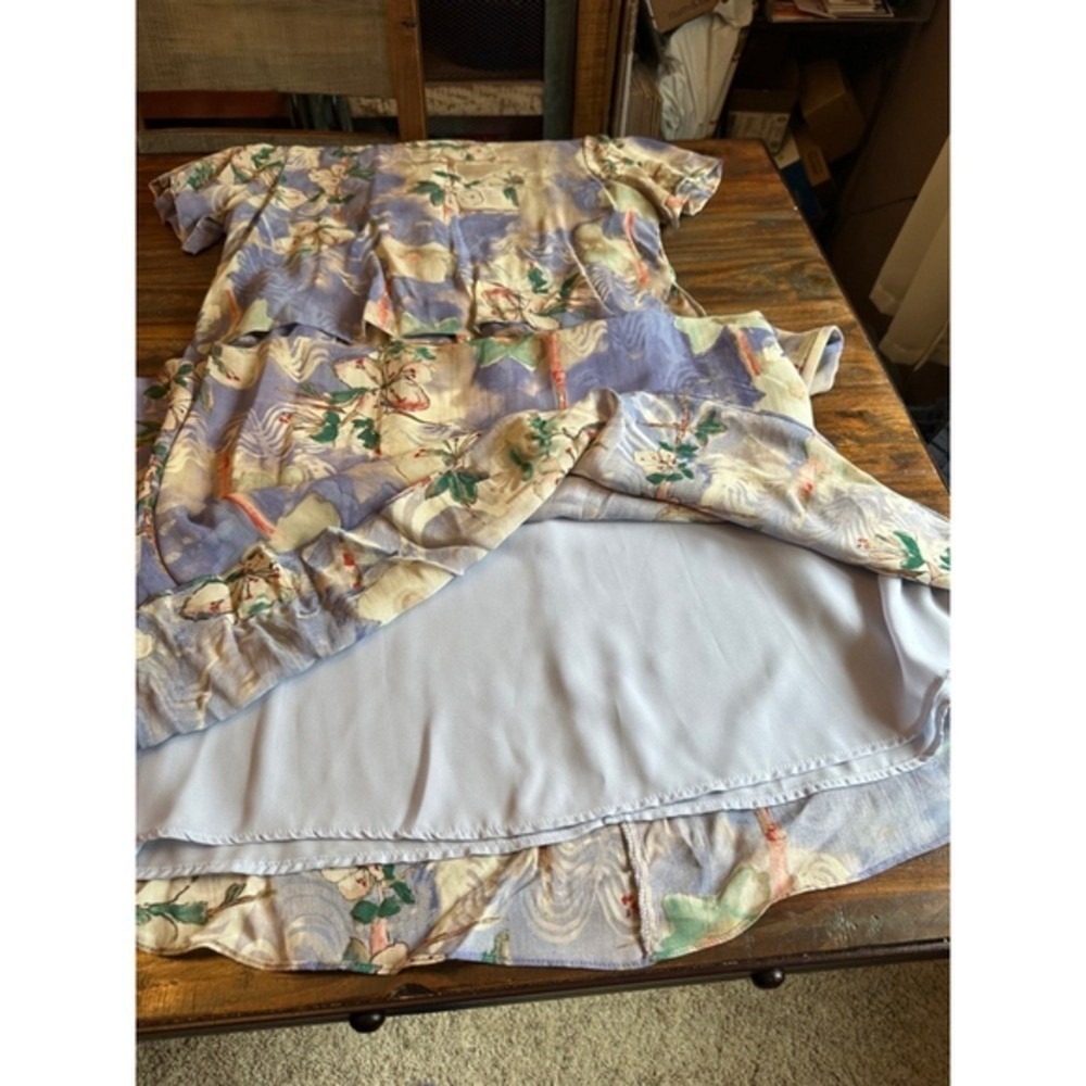 VINTAGE Coldwater Creek Dress Floral Blue Woman Size 14 Cottagecore GrandmaCore - Picture 11 of 14